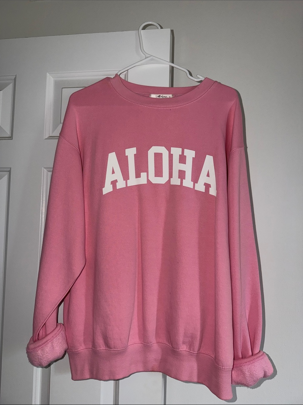 NEW Pink Mahina ALOHA Oversized Crewneck Sweatshirt